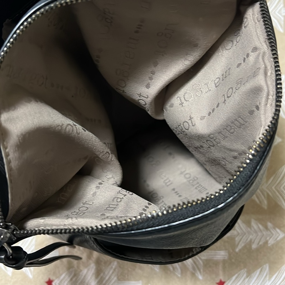 Margot Mickey Double Zip Versatile Hobo crossbody in Black Leather - Picture 12 of 15